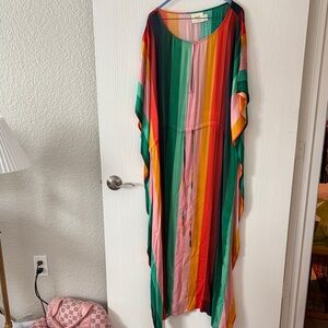 Anthropologie Pink and Green Kaftan